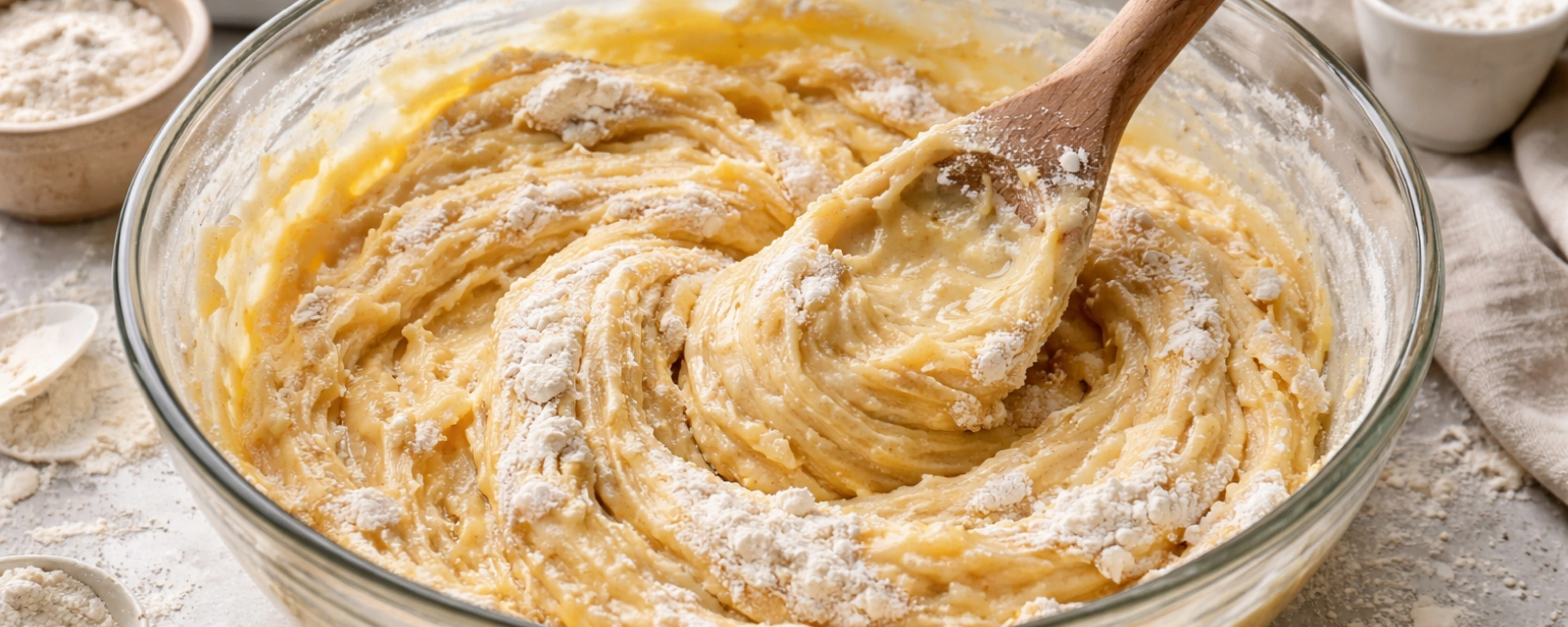 Undermixing the batter