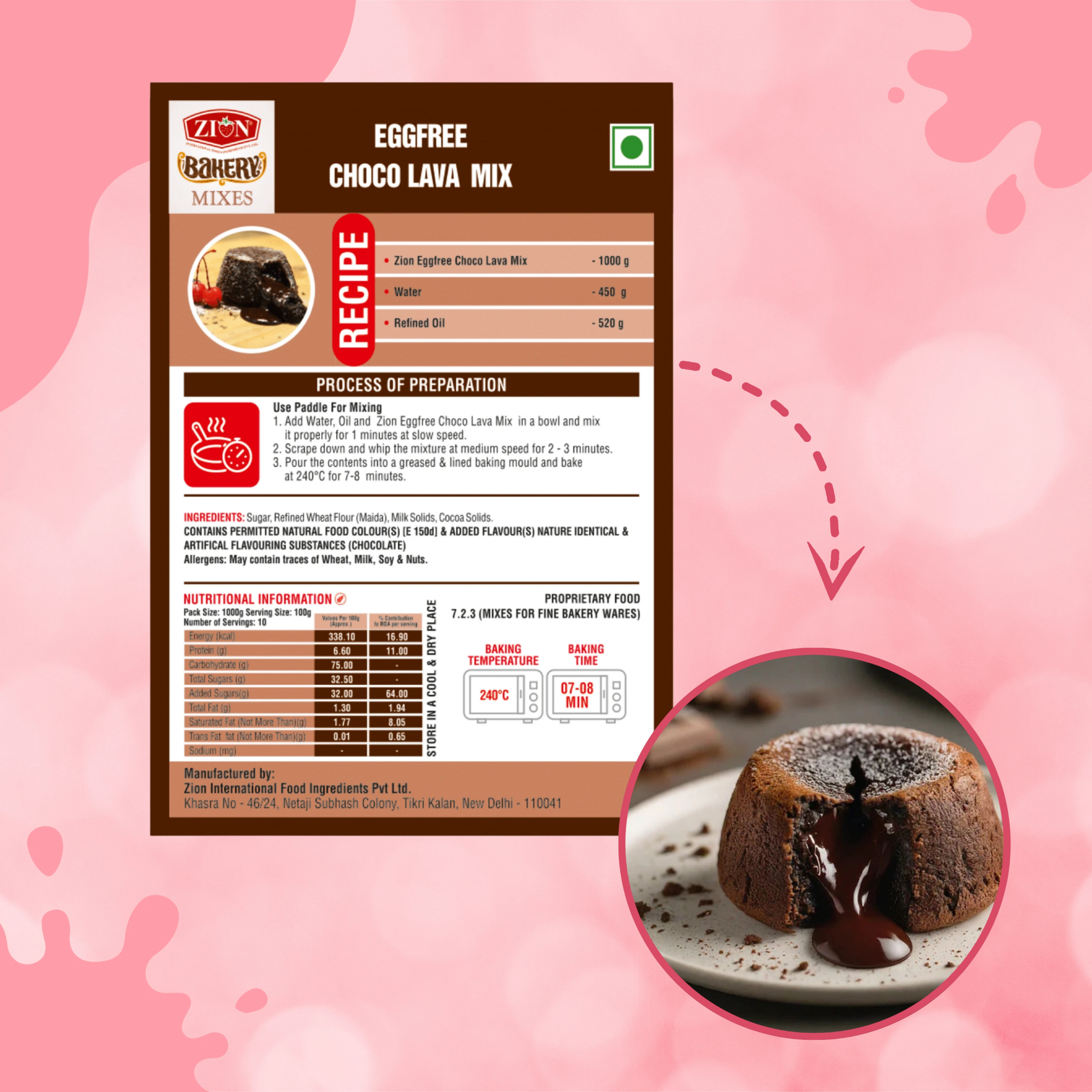 Zion Foods Chocolate Lava Cake Premix