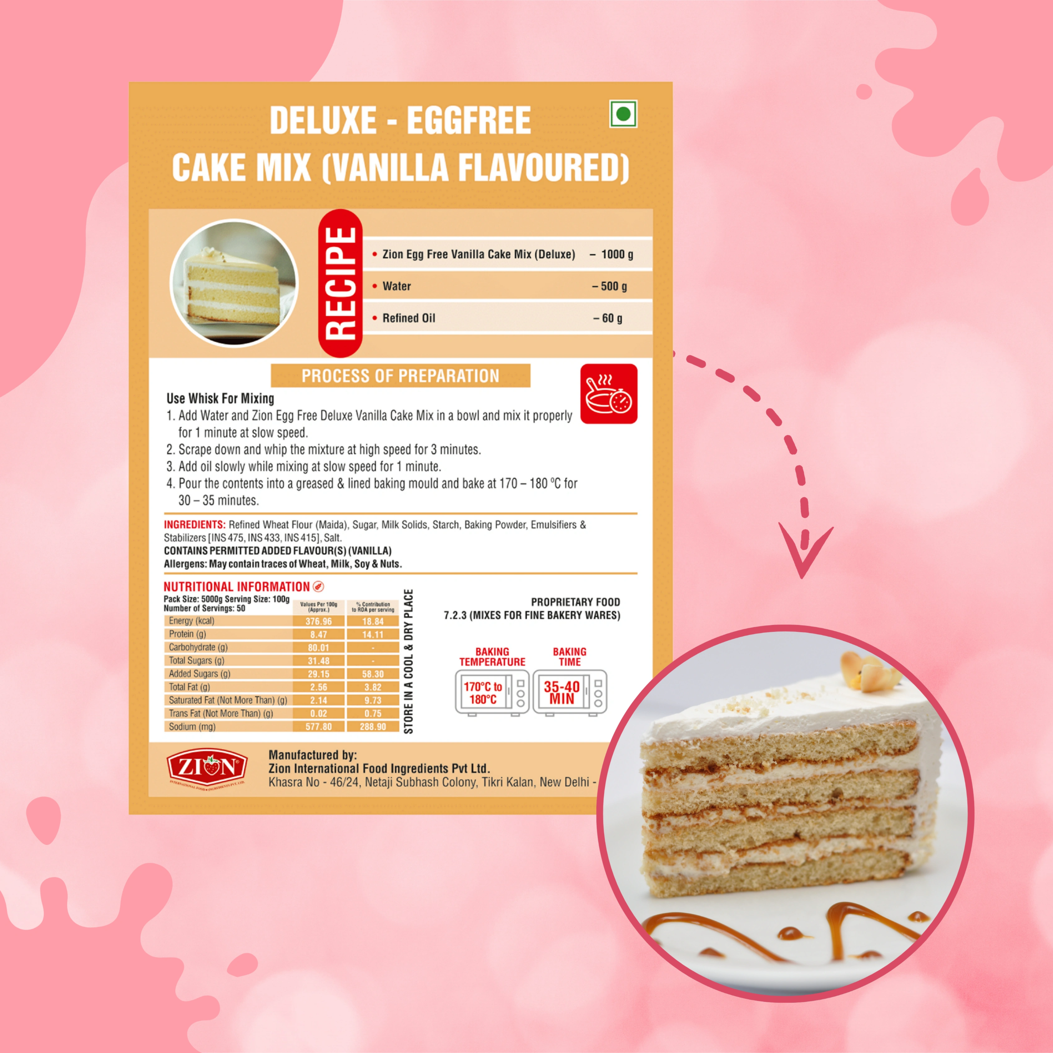 Egg-less Vanilla Cake