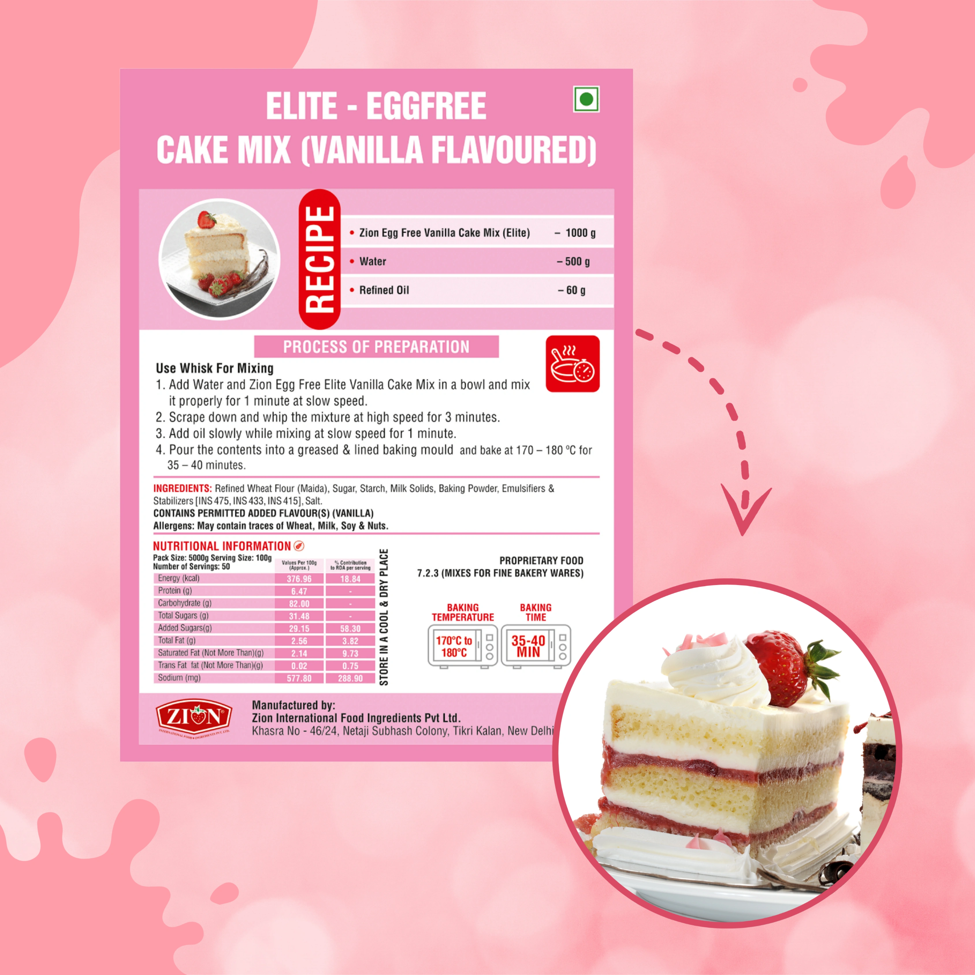 Egg-less Vanilla Cake