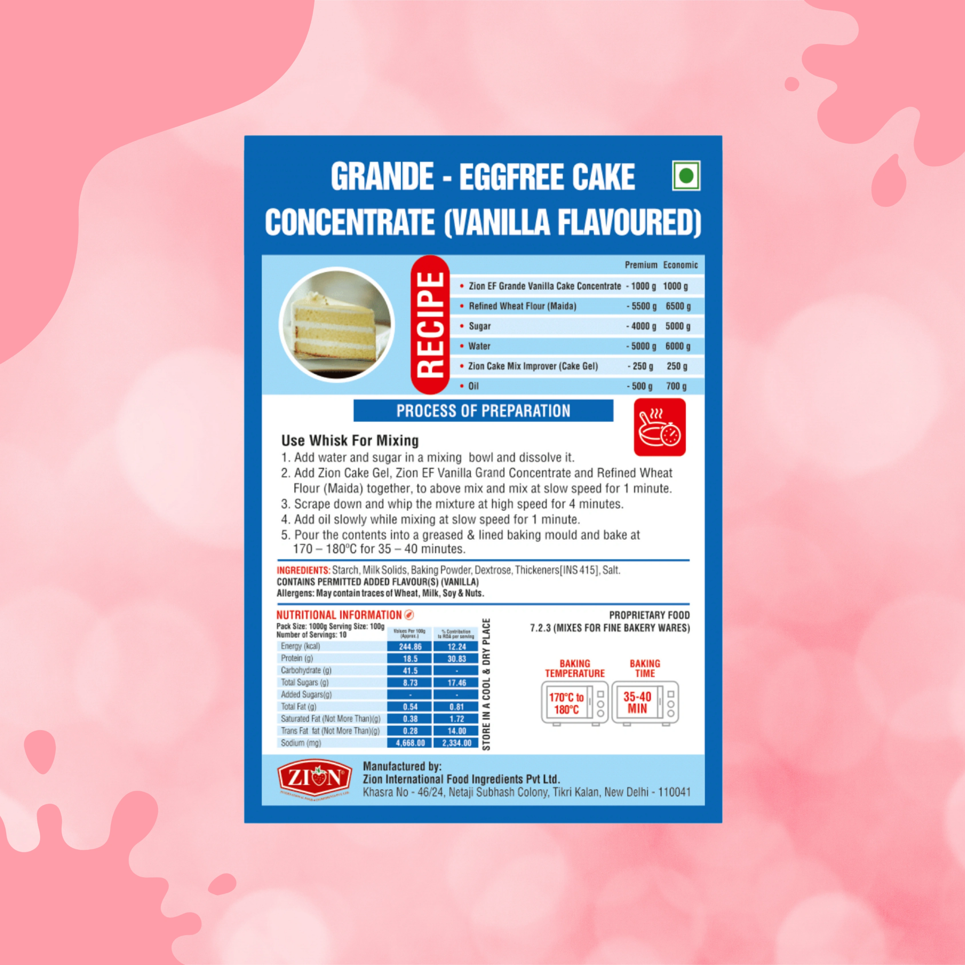 Egg-less Vanilla Cake