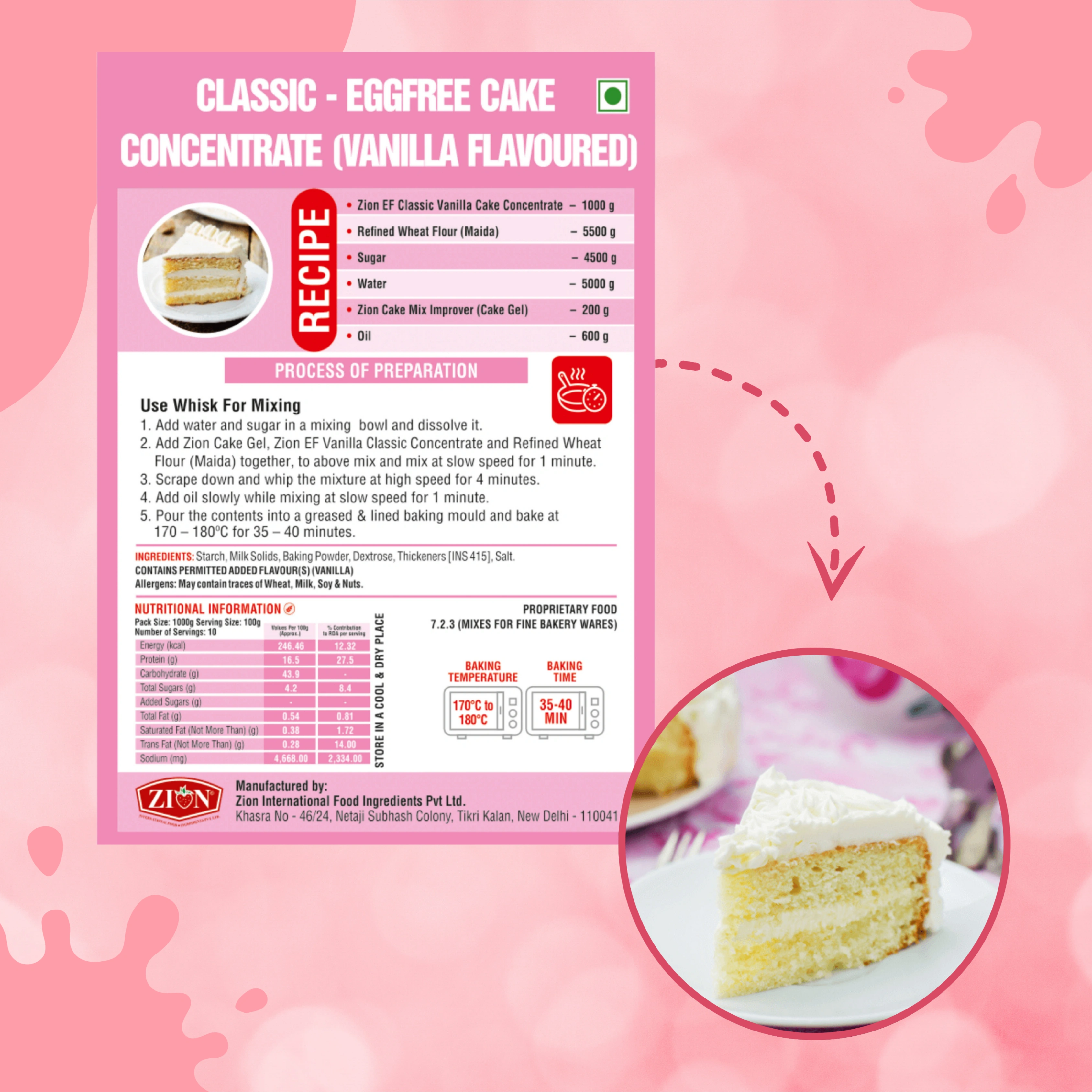 Zion Foods Vanilla Cake Premix